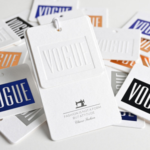 Custom Luxury Recycled Hanging Labels with Embossed Logo <b>Swing</b> Paper Hang Tags for Clothing Bags & Shoes - Product Image 3