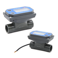 ZJPVC-DN15 batterie/puissance affichage électronique compteur de débit d'eau débitmètre roue à palettes débitmètre 20mm PVC Turbine débitmètre 5-100LPM