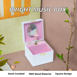 Ever Bright Boîte à musique carrée en bois de 4 pouces personnalisée <span class=keywords><strong>licorne</strong></span> arc-en-ciel Design de haute qualité en gros pour enfants filles - Product Image 2