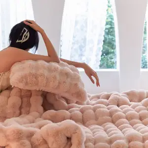 Chất Lượng Cao Faux Fur Ném Chăn Bỏ Ẩn Chăn Quà Tặng Giáng Sinh Cho Mùa Đông