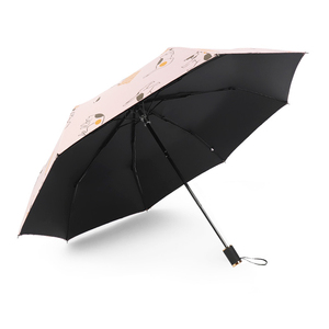 Mini paraguas plegable de color rosa, sombrilla de protección solar Uv plegable, a prueba de viento, <span class=keywords><strong>3</strong></span> pliegues, venta al por mayor, China - Product Image 5