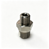 Adaptateur droit mâle haute pression en acier inoxydable, raccord hexagonal à double filetage extérieur, connecteur de tuyauterie hydraulique tourné CNC