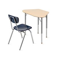 Ensemble de bureau et chaise d'école Pentagon réglables, table d'étude modulaire avec pieds chromés, mobilier de classe collaboratif