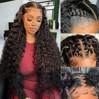 Perruques Lace Front Cheveux Humains Ondulés Profonds 30 Pouces, Densité 180%, Bouclées Effet Mouillé, Pré-Pluckées, Sans Mélange Synthétique, Sans Enchevêtrement, Sans Perte de Cheveux