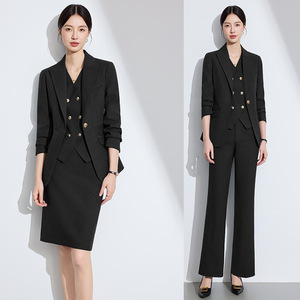 Purple Women's Suit Set Full Sleeve Worsted Anti-Wrinkle Office Lady Business Workwear Spring Autumn Style - Product Image 2