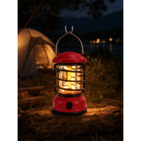 Lanterne de camping Jiadi JD-L18 COB LED, alimentée par batterie au lithium, rétro, portable, étanche IPX4, lumière chaude à intensité variable, CRI 80, ABS+Métal