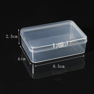 Rectangular Transparent Plastic Storage Box 8.5x6x2.5cm With Lid For Electronic Components And <b>Small</b> Parts Organization - Product Image 1