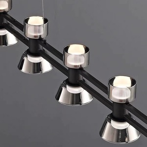 Italian High-<b>End</b> Minimalist Glass Strip Light Fixture Modern Dining Room Chandelier Creative Home Pendant Light for <b>Bar</b> Counter - Product Image 4