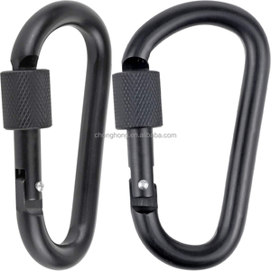 Mousqueton de sécurité à ressort en aluminium avec boucle en D et verrouillage à vis pour la randonnée en extérieur, fourni par l'usine - Product Image 1