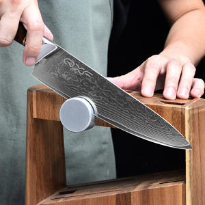 カスタマイズ 7点 67層 ダマスカス包丁セット 高品質木製ハンドル キッチンシェフナイフセット 木製ブロック＆ハサミ付き - Product Image 5