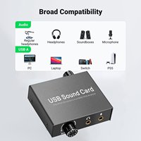 USB Externer 2-Kanal-Stereo-Audioadapter 3,5mm Mikrofon Lautstärkeregelung Modell AY130 zum Übertragen von Stereo