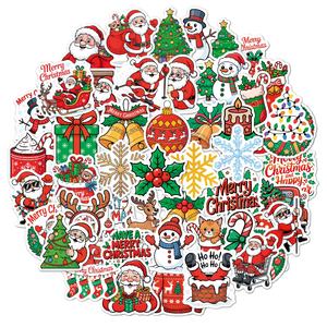 Autocollants en vinyle thème de Noël imperméables 50 pièces et 100 pièces personnages de scrapbooking de dessin animé non répétitifs cadeaux de <span class=keywords><strong>vacances</strong></span> pour enfants adolescents - Product Image 1
