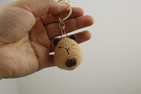 Porte-clés amigurumi mignon fait main en crochet, jouet en peluche animal tricoté 3D en fil, pendentif breloque de sac canard capybara, vente en gros