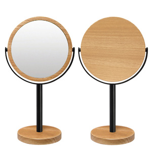 MDF Base Round Vanity <b>Mirror</b> With Metal Frame <b>Desktop</b> <b>Mirror</b> For Durable Makeup Table <b>Mirror</b> Use - Product Image 1