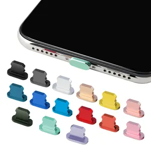 Bouchon anti-poussière en métal pour port de charge de smartphone, protection contre les corps étrangers, étanche, anti-poussière, pour <span class=keywords><strong>iPhone</strong></span> 13 12 <span class=keywords><strong>11</strong></span> 8 X XR XS - Product Image 1