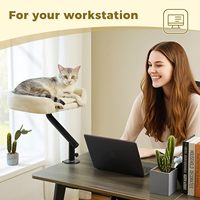 Hamac pour chat réglable à fixer sur un bureau, pour chats d'intérieur, lit pour chat gain de place pour bureau, 360° °   Lit de bureau rotatif pour chat