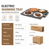 Plateau chauffant électrique 40x40cm, grande plaque chauffante pour buffet, fête, dîner familial, table, cuisine, vente en gros
