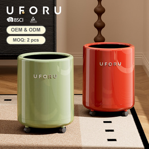 Uforu CUBO de basura bán buôn cao cấp Nhà bếp phòng khách mở Top vòng nhựa chất thải Thùng với bánh xe - Product Image 1