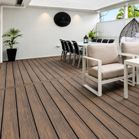 Plancher extérieur en WPC DONGJIAN, terrasse en fibre de bois recouverte, revêtement composite imperméable