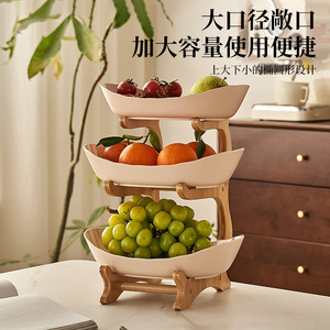Multi Tier Fruit Platter 2 3 Layer <b>Stackable</b> Oval <b>Storage</b> Tray For Home Living Room Snacks Nuts Fruit Tea Desserts - Product Image 3