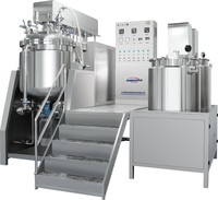 Imberson 2000L Homogénéisateur de lotion corporelle cosmétique en acier inoxydable, machine de fabrication de crème, mélangeur émulsifiant sous vide, garantie 1 an