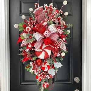 Guirnalda Navideña para Puerta, Adorno Colgante, Corona Decorativa para Gabinete, Ratán Colgante para Decoración de Fiestas, Guirnalda de Navidad - Product Image 1