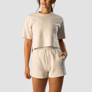 Camisetas Cortas de Color Sólido, Simples y Lisas para Adolescentes y Mujeres, Camisetas Cortas con Logotipo Personalizado para Mujer en Venta - Product Image 1