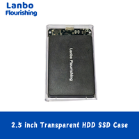 Boîtier de disque dur SSD transparent de 2,5 pouces SATA III vers USB 3.0, boîtier de disque dur externe mobile prenant en charge 6 To pour ordinateur portable PC