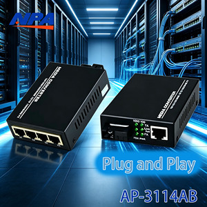 ตัวแปลงสัญญาณไฟเบอร์ออปติกแบบ Gigabit Ethernet รุ่น AP-3114AB สำหรับขายส่ง พร้อมพอร์ต RJ45 รองรับ <span class=keywords><strong>QoS</strong></span> ความเร็ว 10/100M/1000M โหมดเดี่ยว ระยะ 3 กม. - Product Image 1