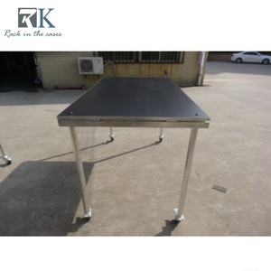 4x4' <b>Portable</b> Stage Platform Aluminum Stage Equipment System Mobile Stage with Wheels - Product Image 6