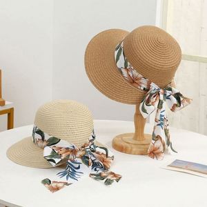 Wholesale Summer Outdoor Travel Casual Image Style Women Paper <b>Straw</b> Sun Beach Hat with Bow - Product Image 1