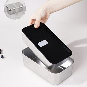 เบนโตะผู้หญิงผู้ชายกล่องข้าวแบบพรีเมี่ยมสำหรับผู้ใหญ่เบนโตะกล่องอาหารกลางวันมีช่องใส่อาหารแบบสี่เหลี่ยมผืนผ้า - Product Image 2