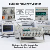 Générateur de signaux 2 MHz avec affichage LED à 6 chiffres et compteur de fréquence intégré pour une génération de signaux précise
