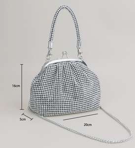 Luxe Designer Ketting Glanzende Avondtas Steentjes Clutch Handvat Schouderschaal Bruiloft Prom Party Club Portemonnee Voor Vrouwen - Product Image 6