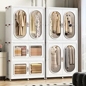 Современный минималистичный дизайн прозрачной дверной панели Rmier для легкого перемещения контейнеров для хранения одежды и игрушек в помещении