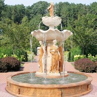 Nouvelle conception simple de fontaine à champagne en pierre naturelle sculptée, style européen, écologique, durable, pour usage extérieur