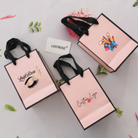 Sac en papier imprimé avec logo de marque pour petites entreprises, sac cadeau de haute qualité pour cils