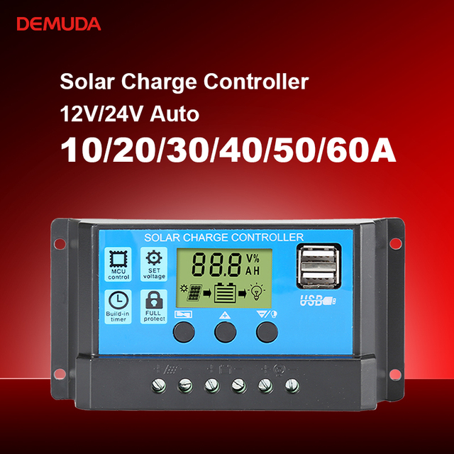DEMUDA Best Factory Price PWM Solar Charge Controller 12/24v 10a 20a 30a Off-grid Solar System Controller