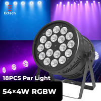 Projecteurs LED PAR RGBW 18 pièces IP33 110V-220V Finition Brillante Garantie 2 Ans pour Studios de Diffusion en Direct et Studios de Danse