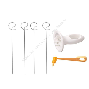 Rebanadora de torre de patata para barbacoa transfronteriza con manivela, cortador en espiral de verduras de Metal, cuchillo Manual de plástico PP encuadernado con tarjeta - Product Image 1