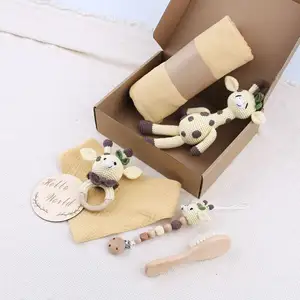 3pcs/set Baby Giraffe- Pacifier Chain Baby Teether Newborn Shower- Present Newborn Photograph Props Cotton & Dropship