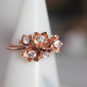 Anello F724 in Oro Rosa con Diamante Taglio Brillante Rotondo Colore G Naturale per Uso Quotidiano - Product Image 2