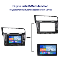 Meihua – Kit de tableau de bord de luxe avec façade d'autoradio 9 pouces en ABS pour VW Golf 7 2013-2017, cadre stéréo avec faisceau de câbles et Canbus