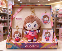 Porte-clés en peluche personnalisé avec personnage de fille de dessin animé, jouet en peluche doux pour souvenir, cadeau, OEM ODM