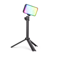 Lumière vidéo et photo LED RGB rechargeable avec température de couleur réglable, éclairage de studio portable pour maquillage et téléphone