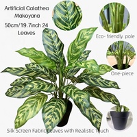 Calathea Makoyana Artificielle Premium - Plante Artificielle Ignifuge pour Décoration et Aménagement de Fenêtres Intérieures