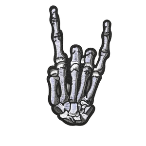 Parche Bordado Termoadhesivo Personalizado con Diseño de Esqueleto y Dedos, Lentejuelas y Flores de Chenilla para Chaquetas, Mochilas y Gorras - Product Image 2