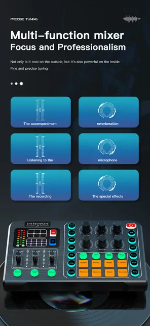 M6 Sound Card Audio Mixer Voice Changer Dispositivo externo para fone de  ouvido USB Microfone Móvel Computador Pc Transmissão ao Vivo Jogo de Música