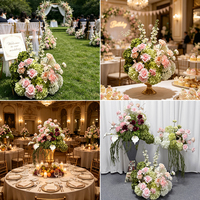 Élégant ensemble floral en soie naturelle au toucher réel (Calla, Hortensia, Rose) pour la décoration d'hôtels, banquets et douches nuptiales