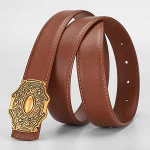 Nuevo Cinturón Vaquero Retro Occidental para Mujer, Cuero Vacuno Genuino de Alta Calidad, Calavera de Aleación, Impermeable, Personalizable, Fuente de Fábrica - Product Image 2